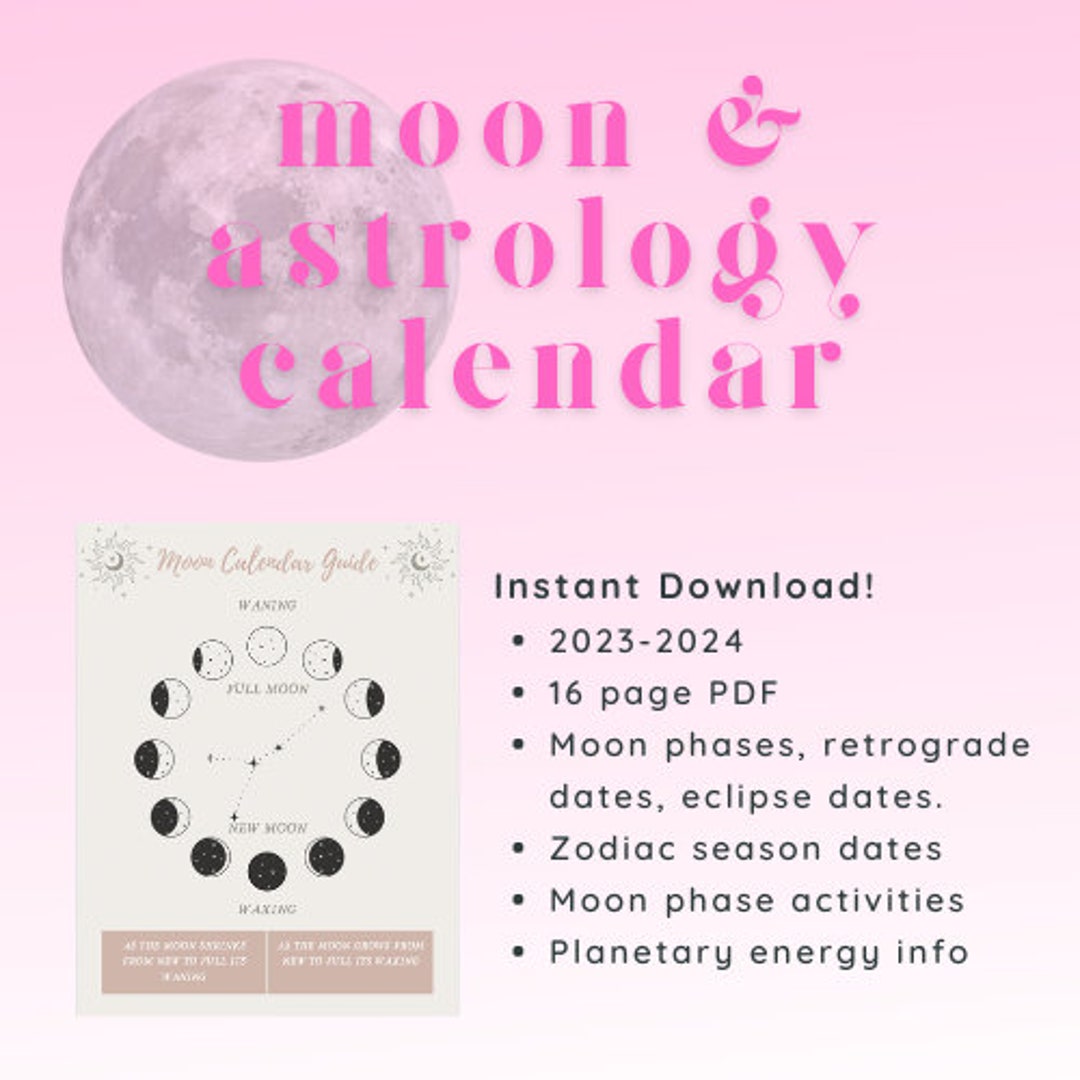 Moon & Astrology Calendar 20232024 Instant Download Digital Download