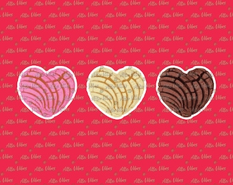 Heart Concha PNG Pack – Mexican Sweet Bread Clipart (Digital Download)