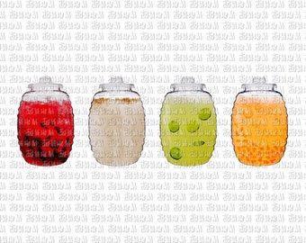 Refreshing Aguas Frescas PNG Bundle (Jamaica, Horchata, Limon)- Craft, Design, and Digital Delight!