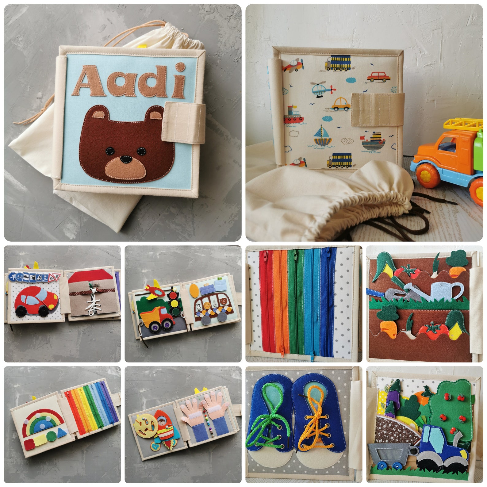 Toddler quiet book. Montessori busy book. Soft travel toy for Etsy