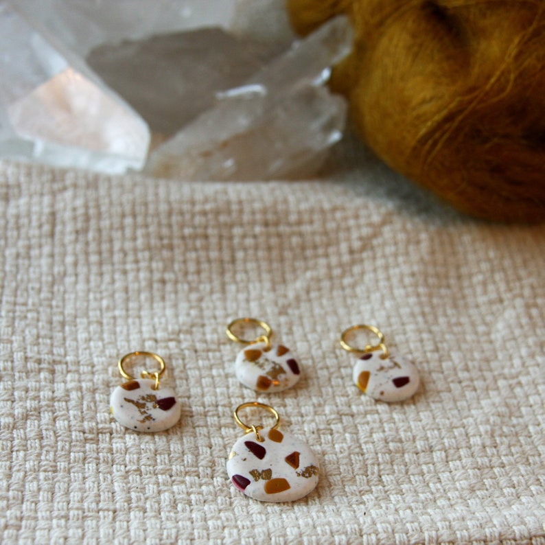 Handmade stitch markers for knitting made of polymer clay