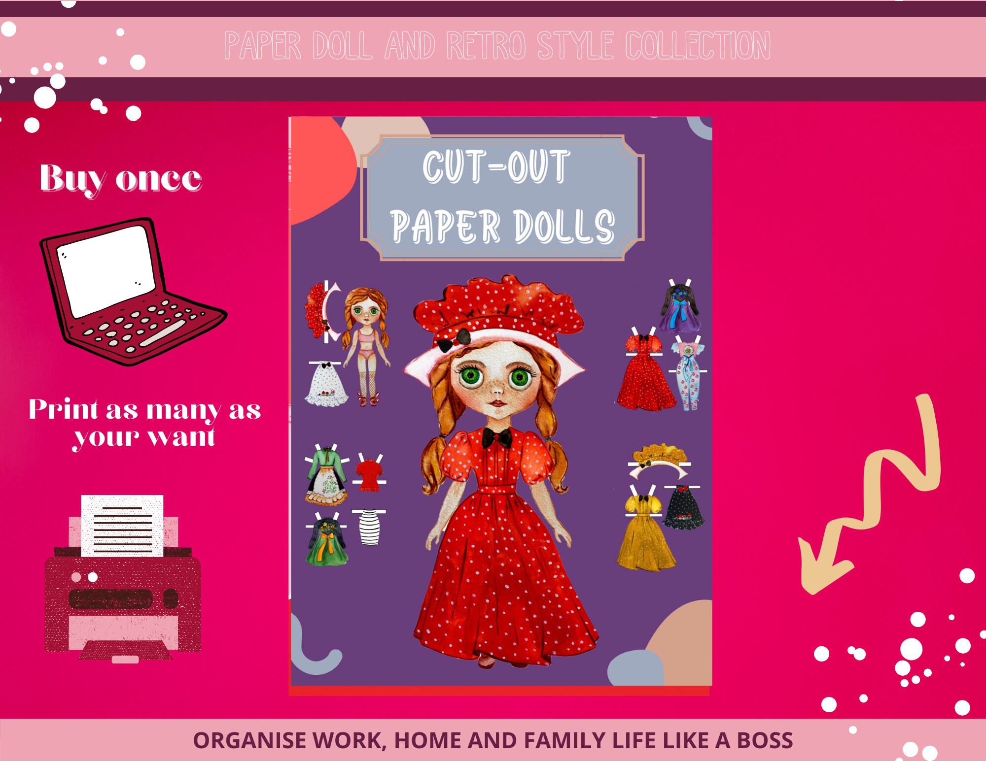 Girl Paper Doll Doll Games for Girl Paper Fashion Doll | Etsy