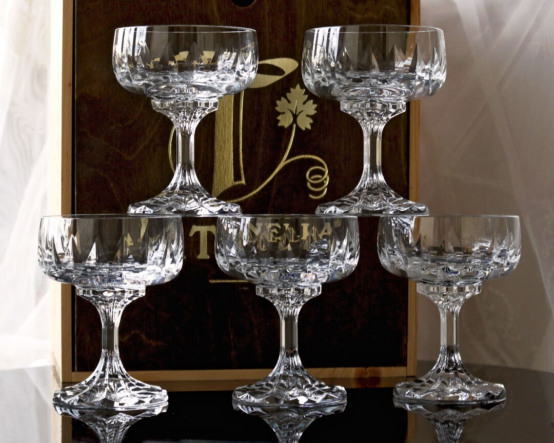 Vintage Crystal Glass Champagne Bowls Champagne Bowls German Etsy