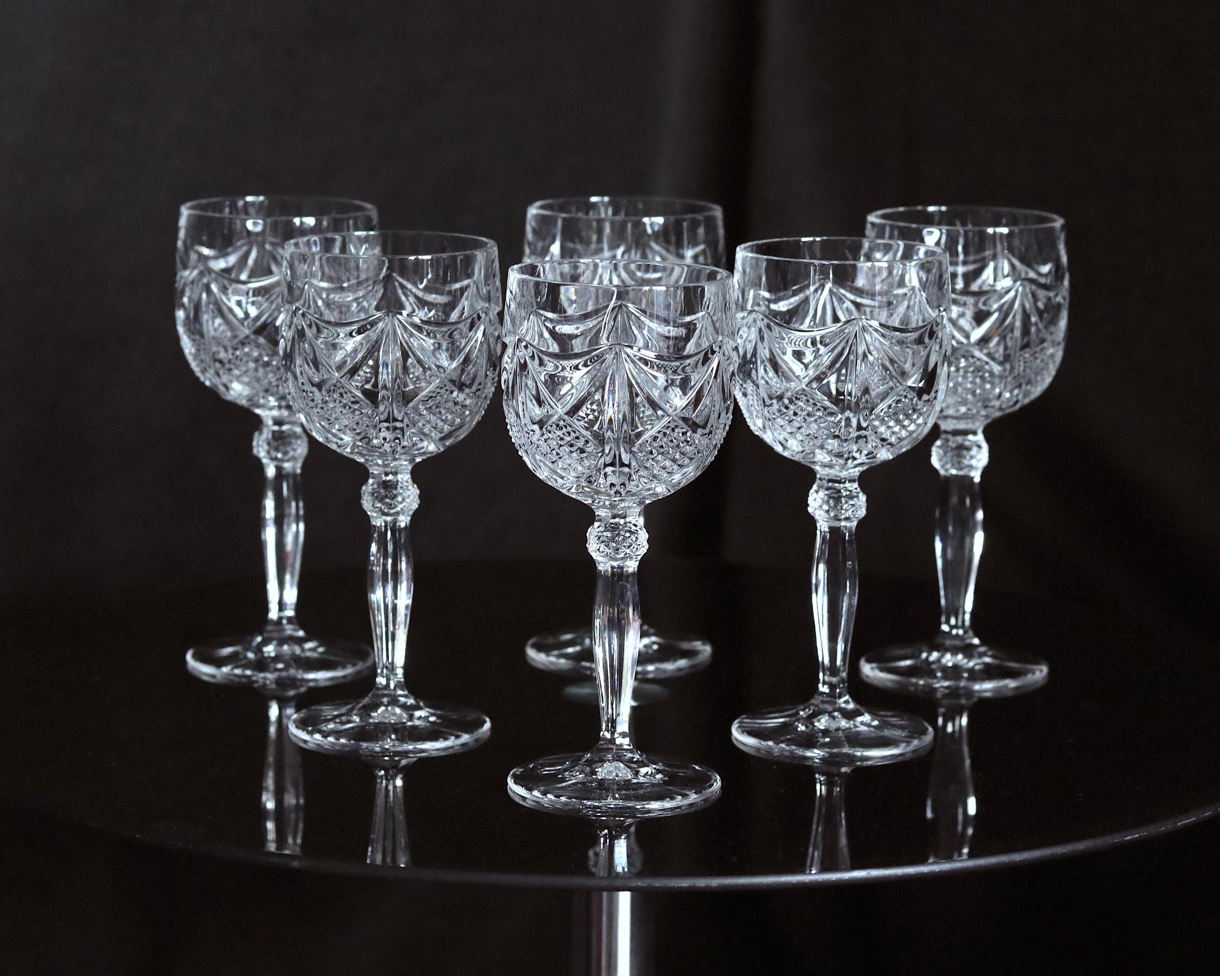 Hand cut lead crystal glasses - Etsy 日本