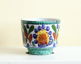 Fioriera vintage in maiolica, vaso da fiori Marei, vaso per piante della metà del secolo firmato