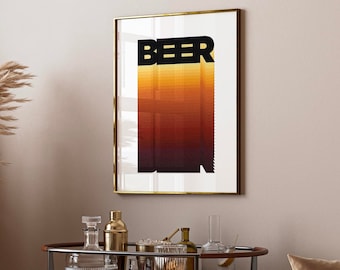 funny beer lover types and colors palette abstract minimalist digital wall art poster print craft beer guide retro alcohol brewski decor