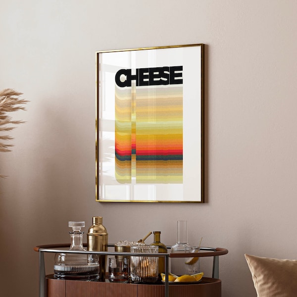funny cheese lover types and color palette abstract minimalist digital wall art poster print cheese tasting guide charcuterie board decor