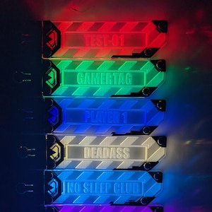 Acrylic LED Gamer Tag Keychain