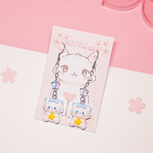 Star Cat Earrings| Handmade kawaii earrings, Resin, Handmade, Cat, Cute, Animal, Kawaii Earrings , Cat Earrings,Stainless Steel