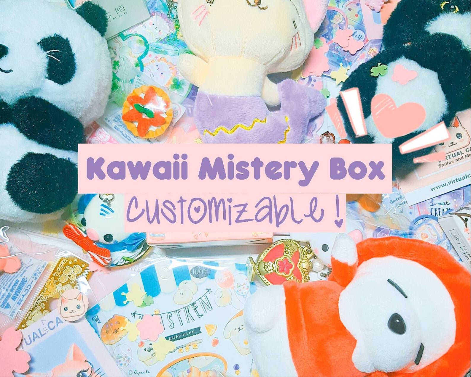 Kawaii Mistery Box (CUSTOMIZABLE) -  Plushies, Stationery, Squishies,…