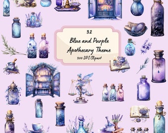 Apotheker Png - apotheker decoraties - digitale download - heks clipart - afdrukbare aquarel clipart - heidense clipart bundel