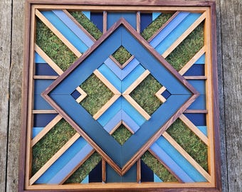 Arte mural en mosaico de madera / Decoración de pared