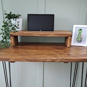 Monitor Stand | Wooden Riser | Monitor Riser | Desk Accessories | Monitor Shelf | Rustic Monitor Stand | Wooden Monitor Stand