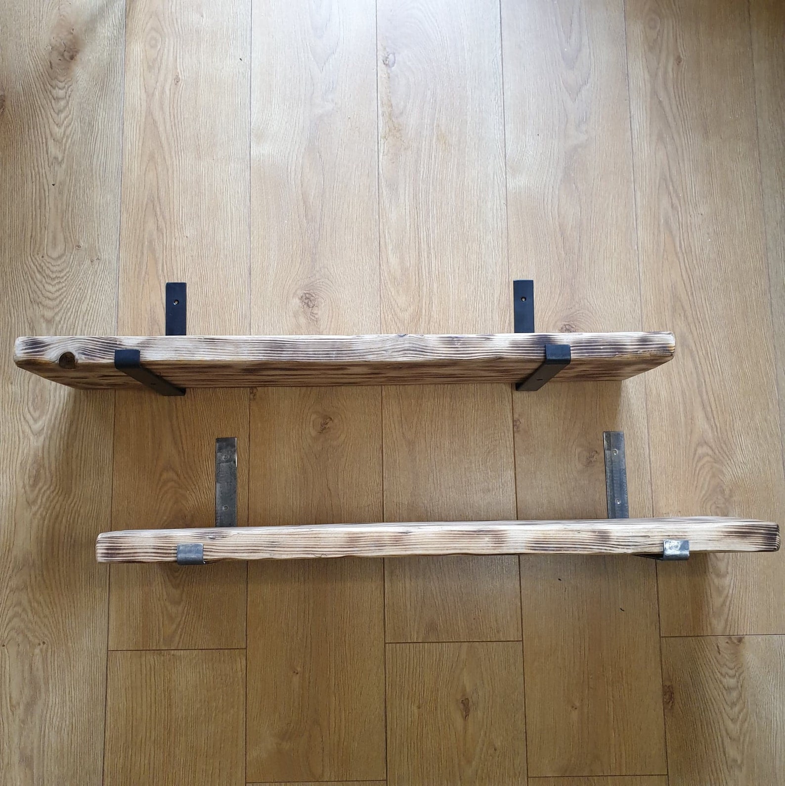 Rustic Shelf with Handmade Steel Bracket Etsy
