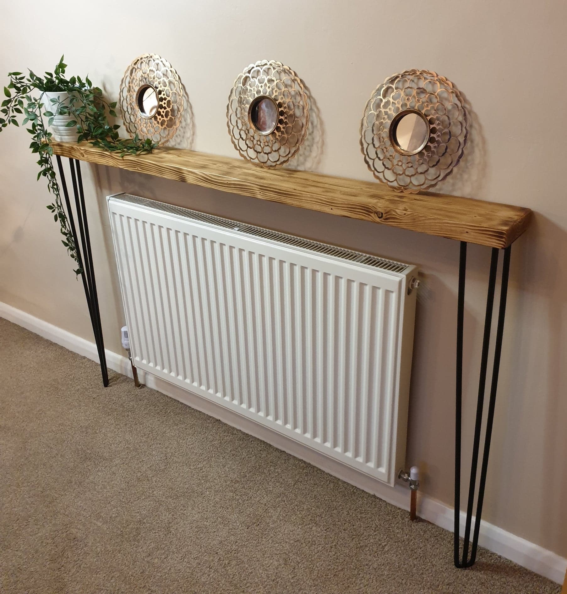 Rustic Radiator Cover With Hairpin Legs Radiator Shelf Etsy UK