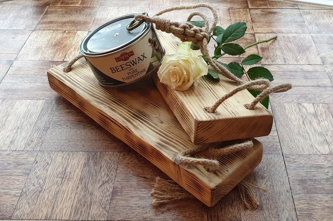 Rustic Wooden Rope Hanging Shelf Multiple Tier Shelves | Etsy UK