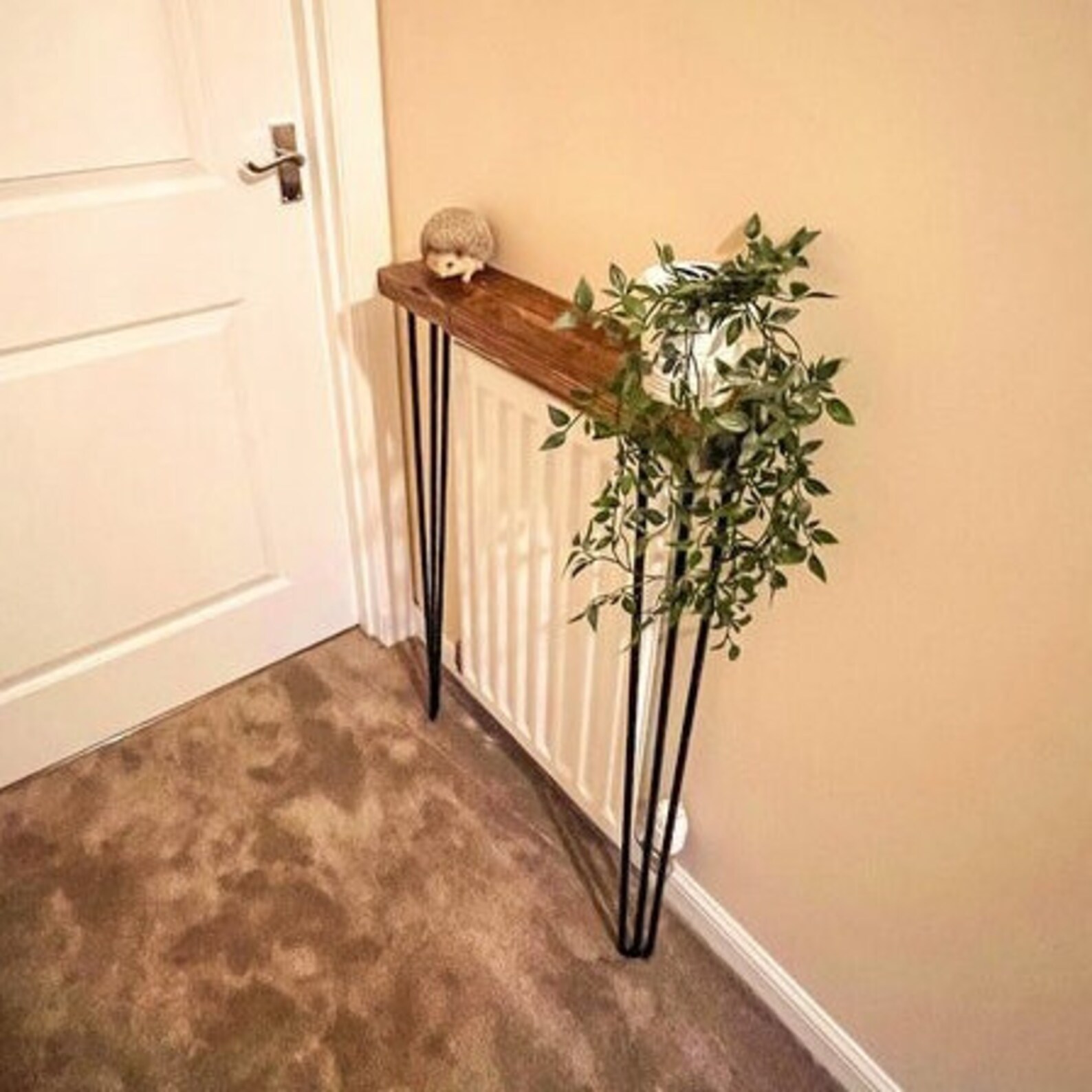 Rustic Radiator Cover With Hairpin Legs Radiator Shelf Etsy UK