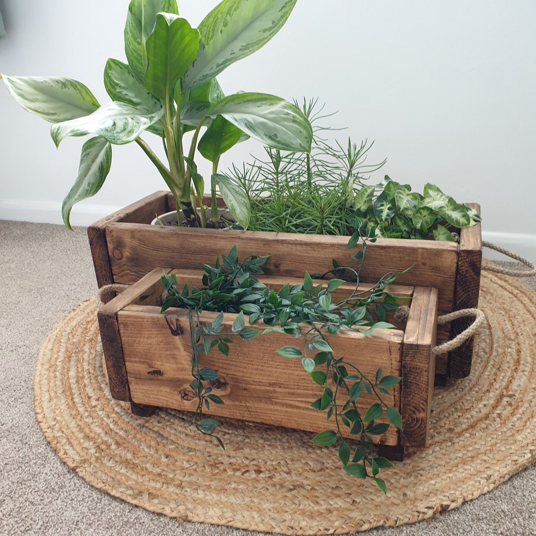 Solid Wooden Planter Outdoor Planter Indoor Planter Rustic