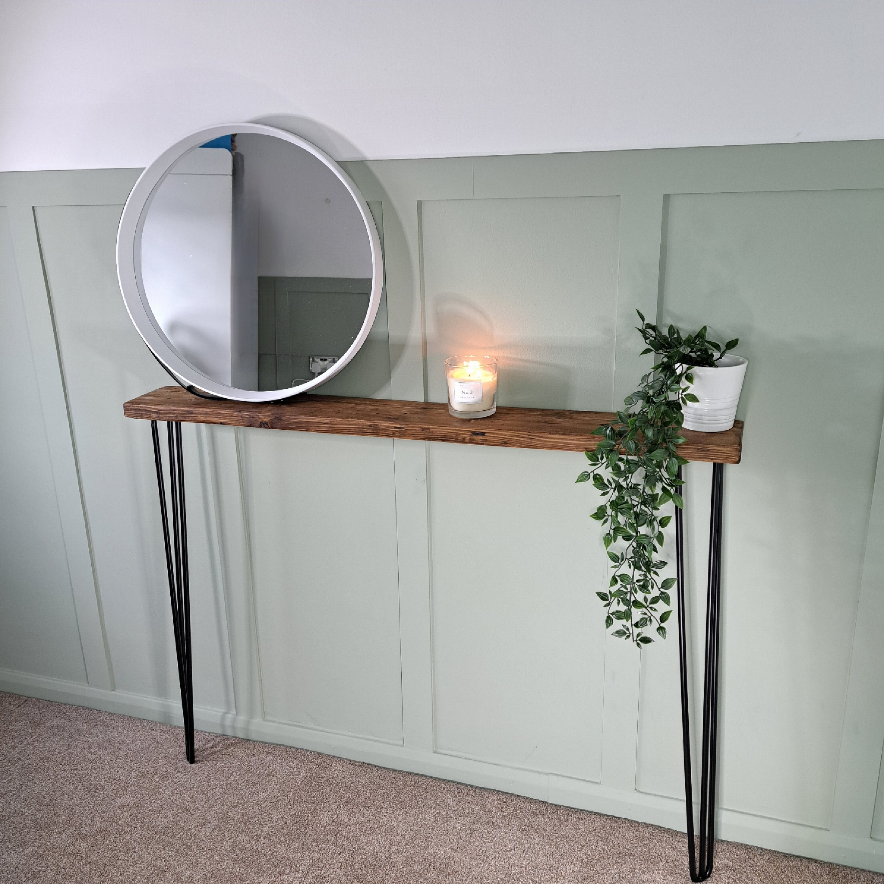 Rustic Radiator Cover | Console Table | Narrow Table | Hairpin Shelf ...