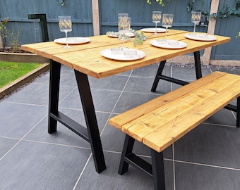 Outdoor Table | Reclaimed Wooden Table | Scaffold Board Table | Garden Dining Table