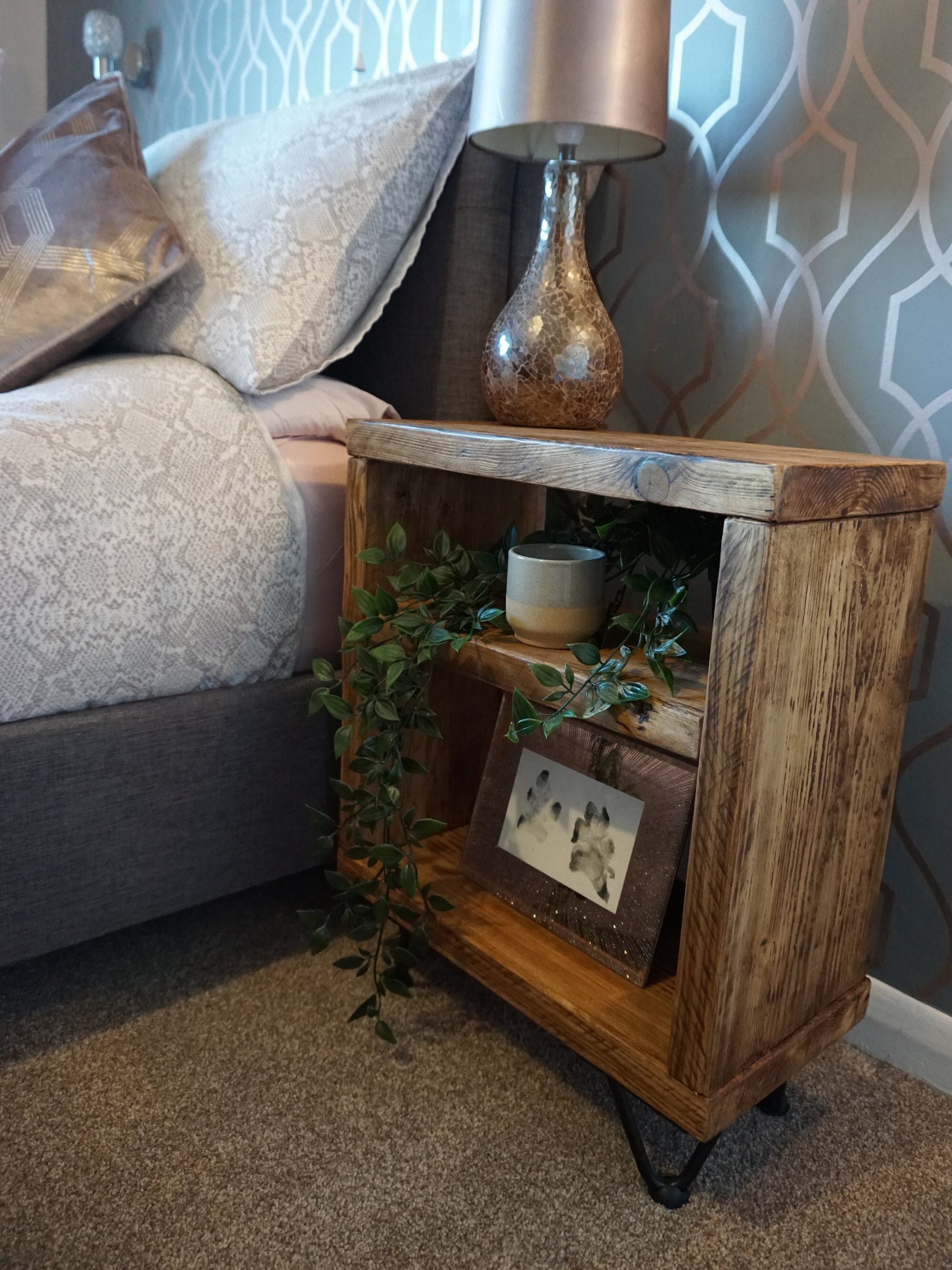 Homemade Rustic Bedside Table Farmhouse Bedside Table Side Etsy UK