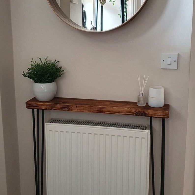 Rustic Radiator Cover With Hairpin Legs Radiator Shelf Etsy UK