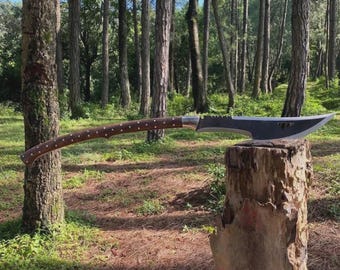 Custom Handmade Carbon Steel Blade Wood Cutting Viking Ax Camping 36 inches