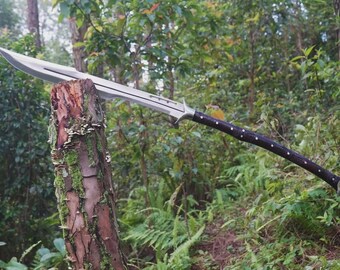 Hand Forged Viking Sword: 5160 High Carbon Steel, Rosewood Handle