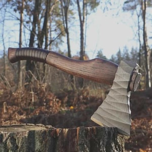 Hand-Forged Viking Axe For Hunting, Camping Axe With Leather Sheath Gift For Men