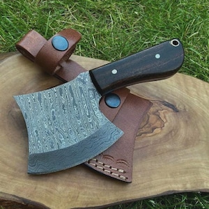 Handmade Damascus Steel Mini Axe 15cm Camping Collectable Great Gift X2-R