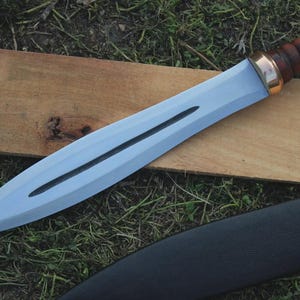 Handmade Viking Spear: 16&quot; Tempered 5160 Carbon Steel, Rosewood Handle