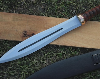 Handmade Viking Spear: 16" Tempered 5160 Carbon Steel, Rosewood Handle