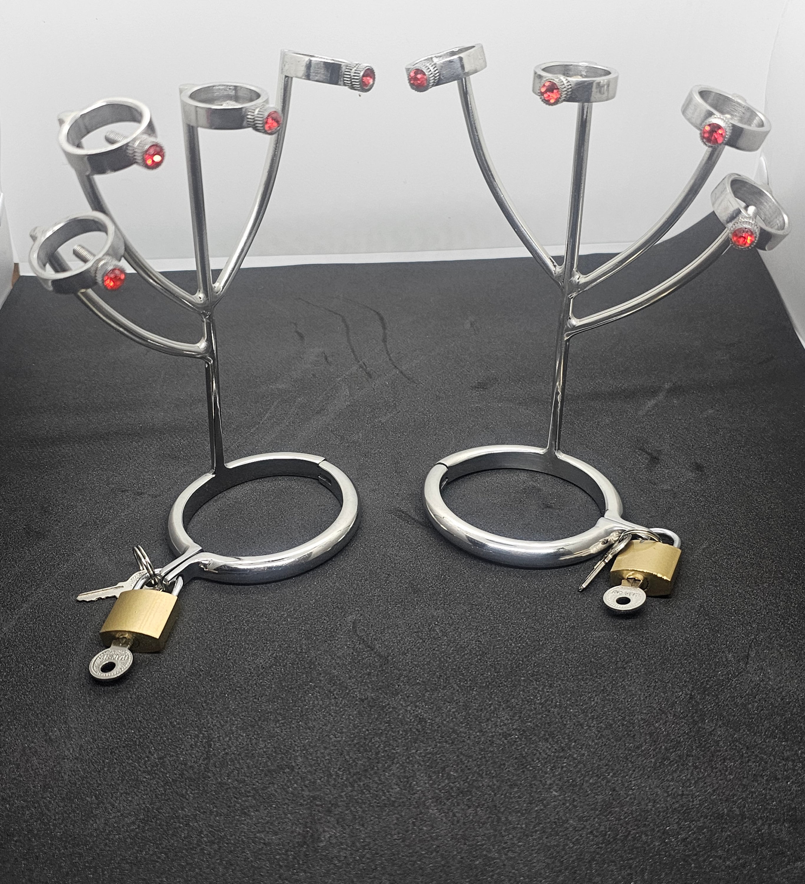 Kinky BDSM Hand Trap Restraints with Torture Finger Clamps - Fetish Fantasy Toy-Bondage SEX Toys Stainless