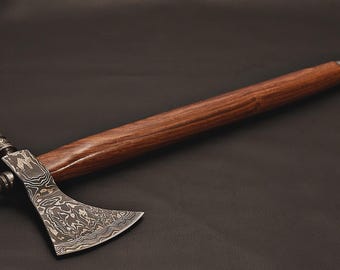 Handmade Damascus Steel Tomahawk / SK Axe with Rose wood Handle