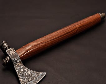 Handmade Damascus Steel Tomahawk / SK Axe with Rose wood Handle