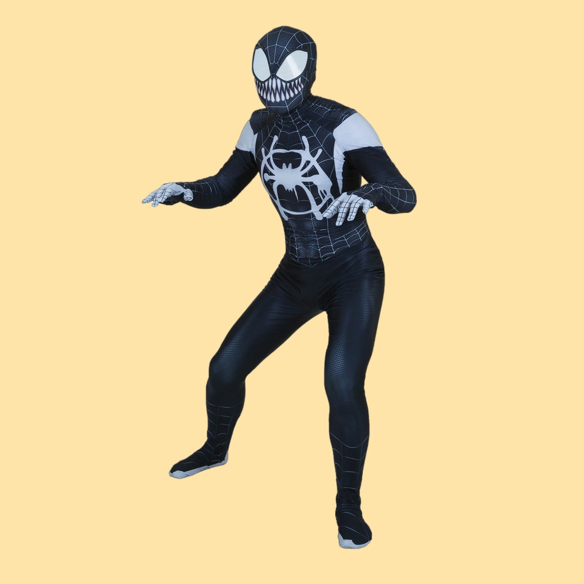 Venom Spiderman Cosplay Costume Halloween Jumpsuit Etsy