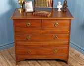 Chest of Drawers Cabinet Victorian 1880 Antique Pine 4-drawers Made In Scotland Rustic Country Farmhouse Country Kitchen