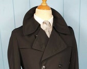 Raincoat Vintage 1970s Black Cotton Polyester Prova Men 39 s Medium 40 Regular UK