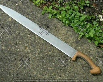 Babaknives 26.50 Inches Custom HANDMADE D2 Steel Hunting Predator Machete Sword With Leather Sheath