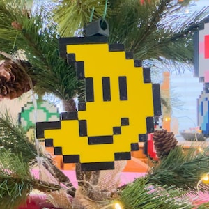 8-Bit Moon Christmas Ornament | 3D Printed | Video Game Decor | Stocking Stuffer