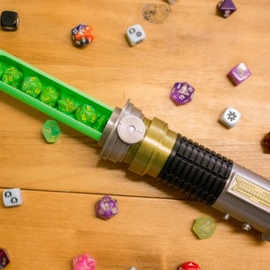 Customizable Balanced Dicesaber! | Dice Vault | Dice Storage | Extendable and Retractable | 3D Printed