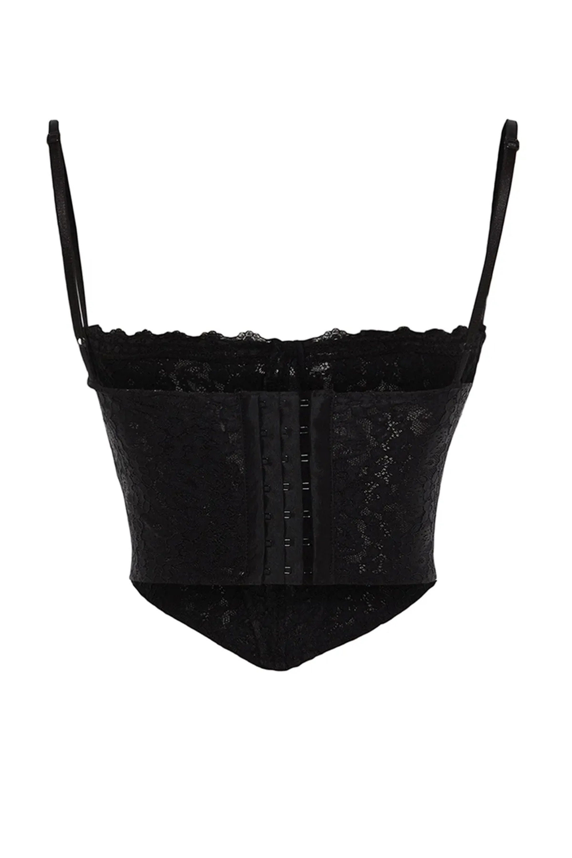 black lace bustier crop top