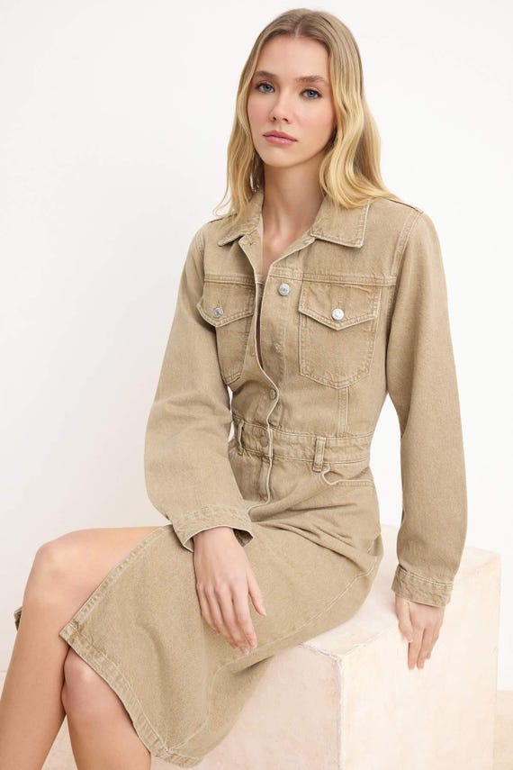 denim mini dress uk Coperni Blue with Silver Eyelet Details Size FR 38 (U – Sellier Size:10 (preorder) True Denim with slight Sweet Lovely Slaydiva Plus Size Casual