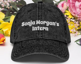 Sonja Morgan Intern Denim Dad Hat, RHONY Hat, Bravo TV Hat, Real Housewives Hat