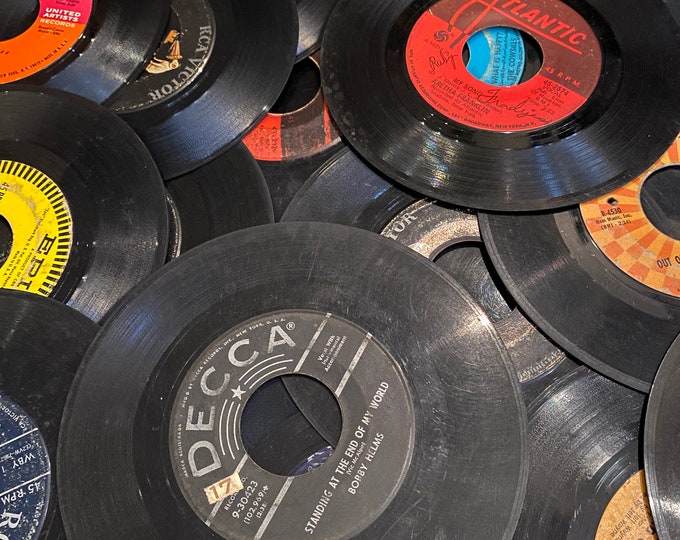 Vintage 45rpm Vinyl Records: Crafting & Decor Lot