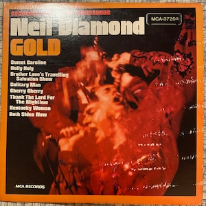 Neil Diamond Gold Vintage Vinyl Record Album 1980 Recorded Live at the Troubadour
