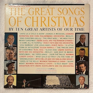 The Great Songs of Christmas By Ten Great Artists Of Our Time Vintage Vinyl Record Album Holiday Music