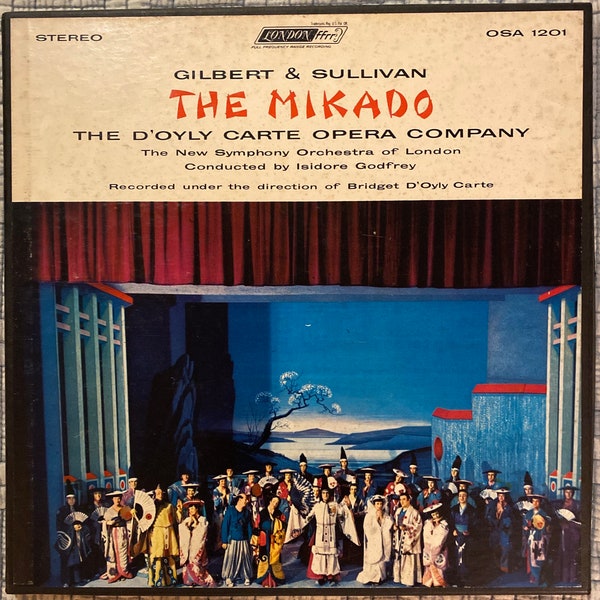 Gilbert & Sullivan The Mikado The D’Oyly Carte Opera Company 2 Record Set Vintage Vinyl London Records OSA 1201