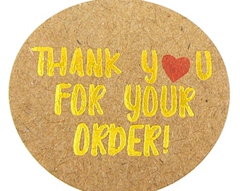 Thank You For Your Order stickers - Choice of Style - Craft, Cards, Cakes, Biscuits, Kids Baking, Jam, Jewellery - UK Shop