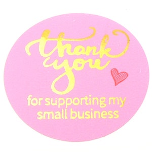 Grazie per aver supportato i miei adesivi per piccole imprese rosa - Artigianato, carte, cottura